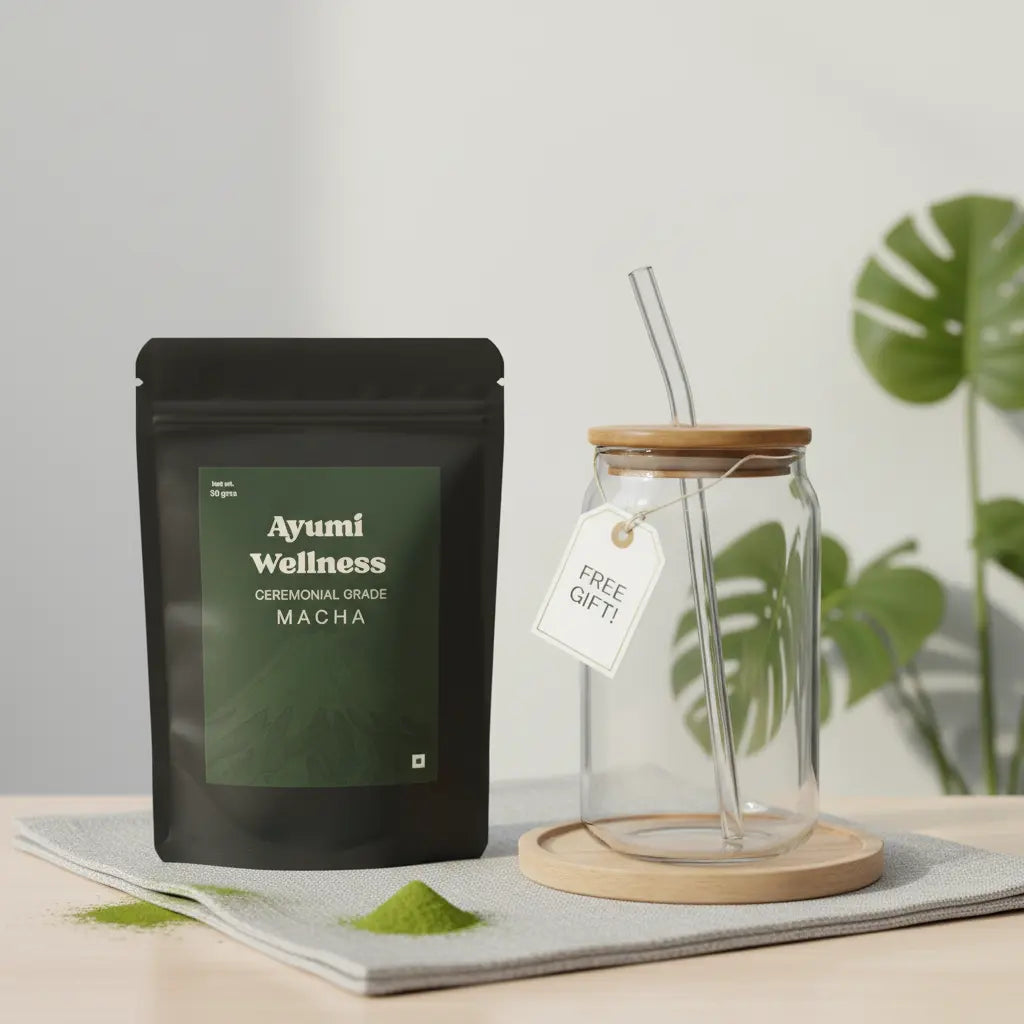 Ayumi Ceremonial Matcha — 50g Shizuoka, Japan · First Harvest · Stone Ground + FREE GLASS SIPPER - Ayumi wellness