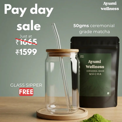 Ayumi Ceremonial Matcha — 50g Shizuoka, Japan · First Harvest · Stone Ground + FREE GLASS SIPPER - Ayumi wellness