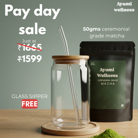 Ayumi Ceremonial Matcha — 50g Shizuoka, Japan · First Harvest · Stone Ground + FREE GLASS SIPPER